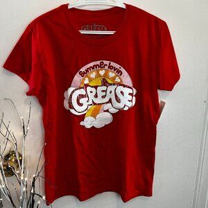 Grease Women's Summer Lovin Cotton Short Sleeve Crew Neck T Shirt Red Size Large